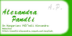 alexandra pandli business card